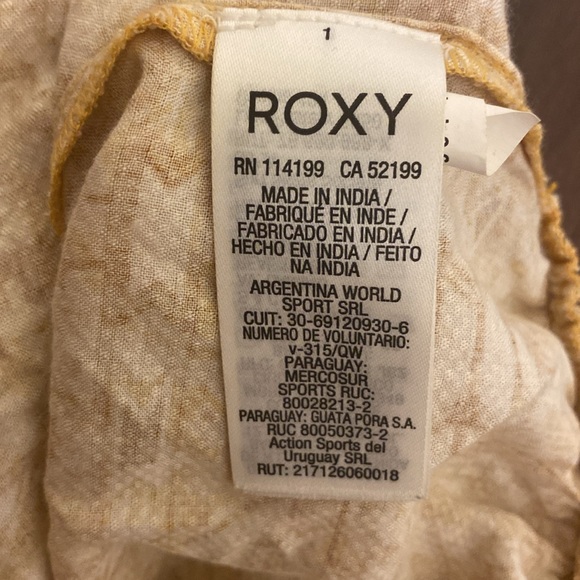 Roxy Inca Gold Desert Til Ruffle Collier Tube Top - Picture 7 of 7